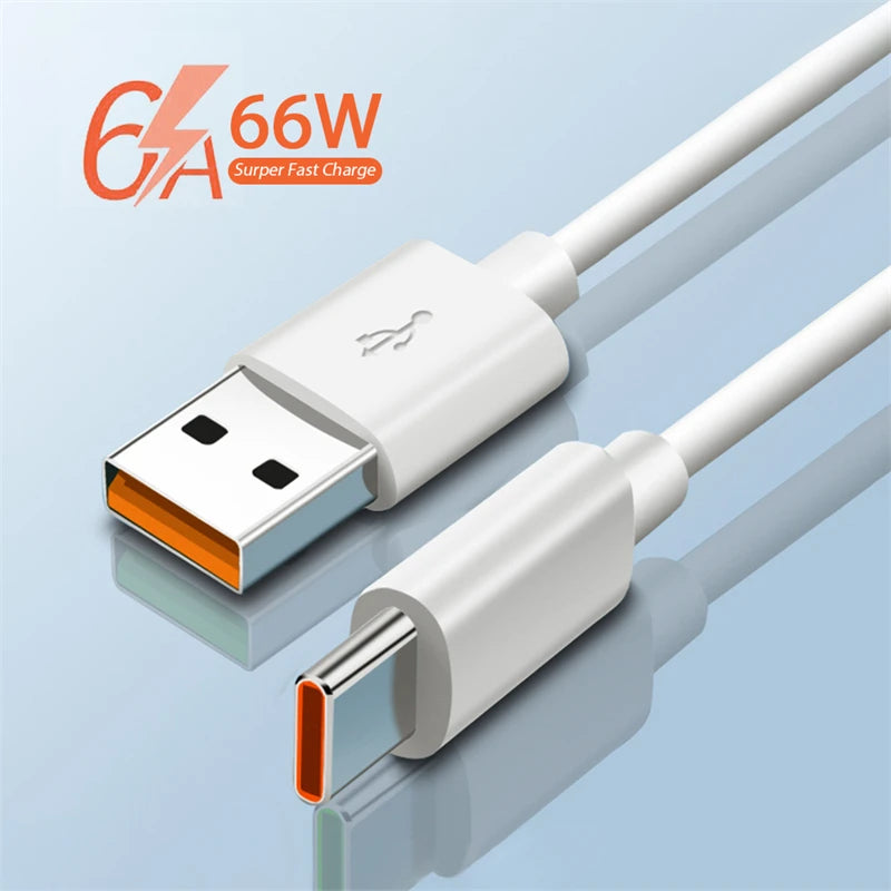 6A 66W Super Fast EU Wall Charger For Huawei Mate 40 50 60 P50 Nova 8 9 10 Honor 90 100 X7 X8 X9 Magic Type C Charging USB Cable